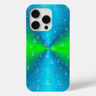 Blue Green Rainbow in Elephant Skin Leather Optik iPhone 15 Pro Case
