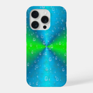 Blue Green Rainbow in Elephant Skin Leather Optik iPhone 15 Pro Case