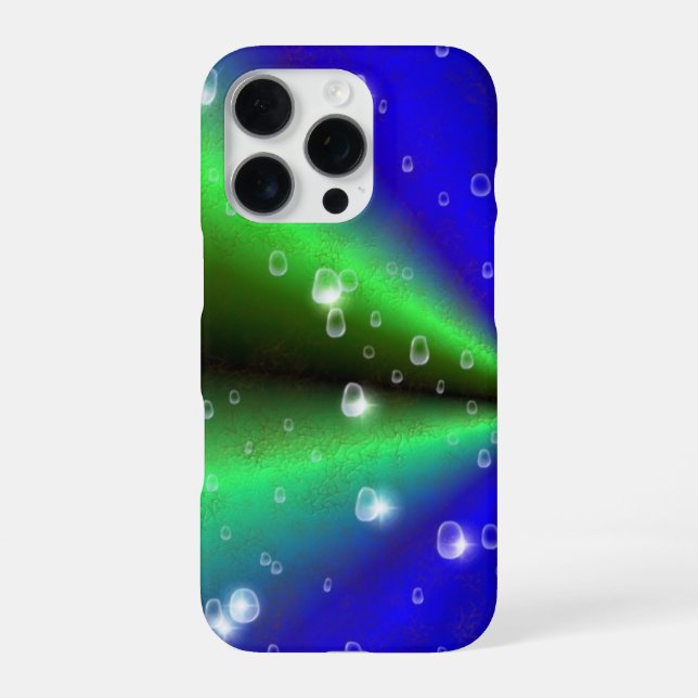 Blue Green Rainbow in Elephant Skin Leather Optik iPhone Case (Back)