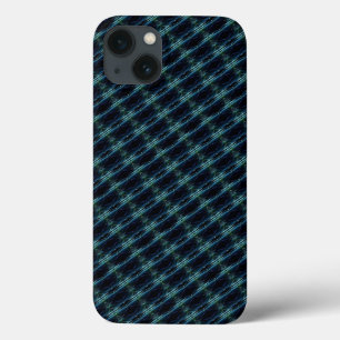 Blue Green Rainbow Stars , Artdeco Pattern iPhone 13 Case