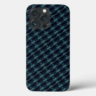 Blue Green Rainbow Stars , Artdeco Pattern iPhone 13 Pro Case