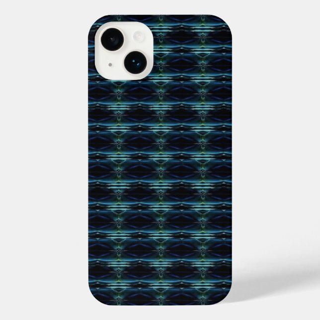 Blue Green Rainbow Stars , Artdeco Pattern iPhone Case (Back)