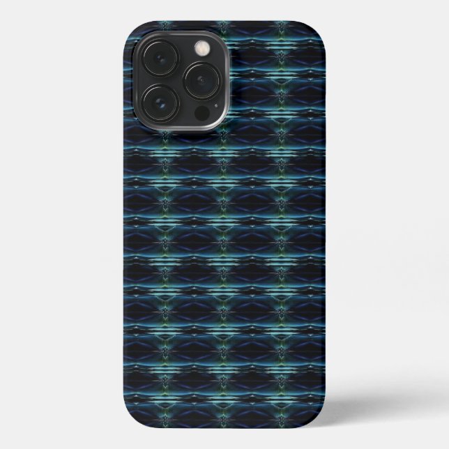 Blue Green Rainbow Stars , Artdeco Pattern iPhone Case (Back)