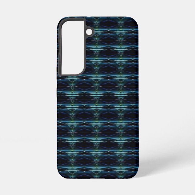 Blue Green Rainbow Stars , Artdeco Pattern Samsung Galaxy S22 Case (Back)