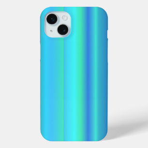 Blue Green Rainbow Stripes iPhone 15 Mini Case