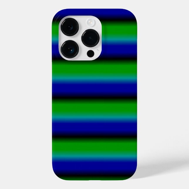 Blue Green Rainbow Stripes Case-Mate iPhone Case (Back)