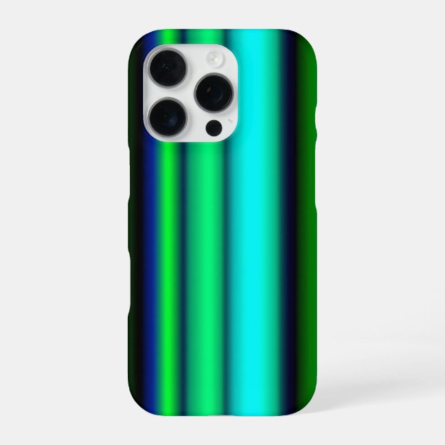 Blue Green Rainbow Stripes iPhone Case (Back)