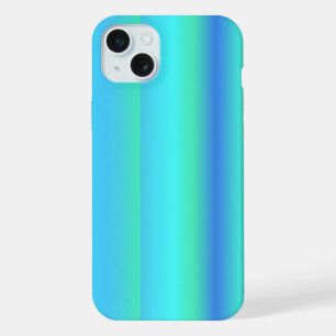 Blue Green Rainbow Stripes iPhone 15 Plus Case