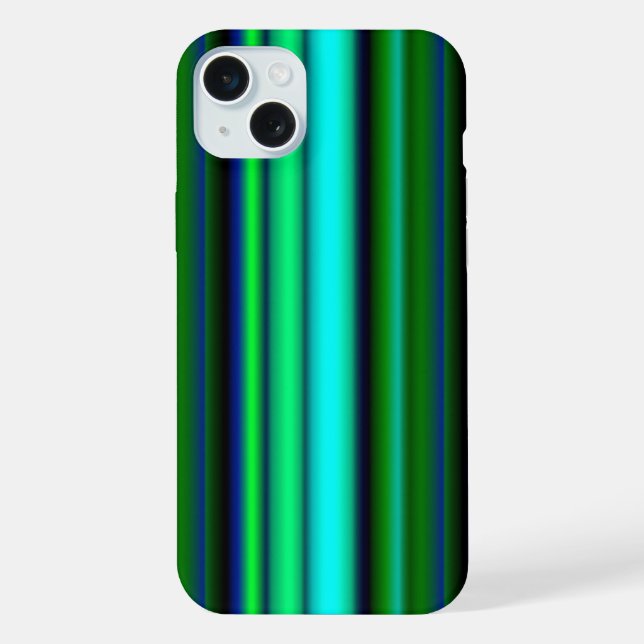 Blue Green Rainbow Stripes iPhone Case (Back)