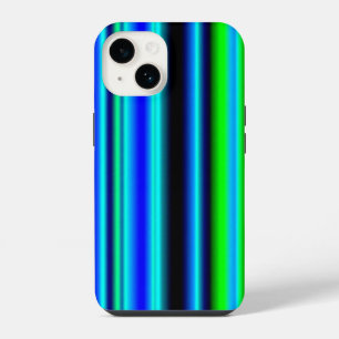 Blue Green Rainbow Stripes iPhone 14 Case