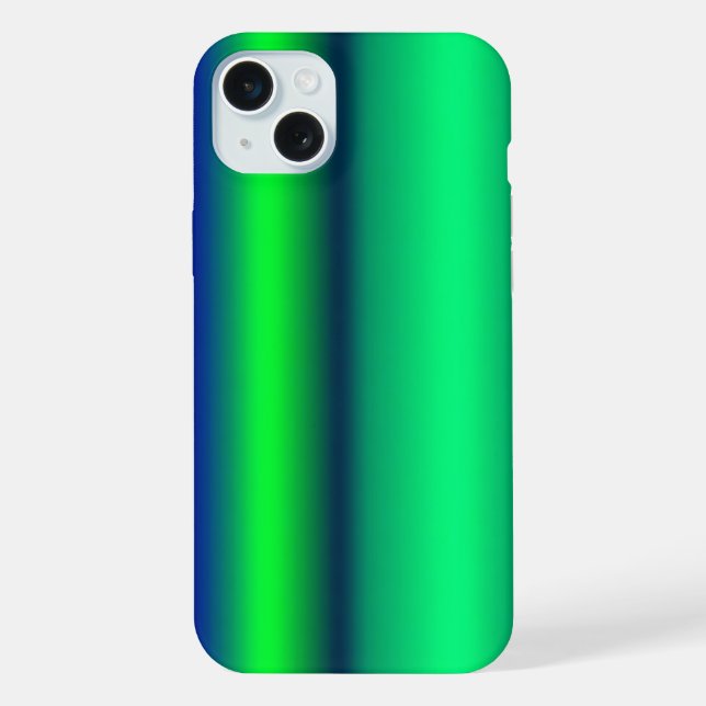 Blue Green Rainbow Stripes iPhone Case (Back)