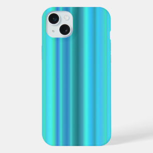 Blue Green Rainbow Stripes iPhone 15 Plus Case
