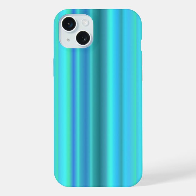 Blue Green Rainbow Stripes iPhone Case (Back)