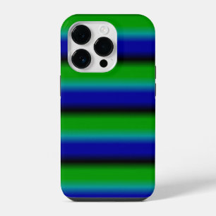 Blue Green Rainbow Stripes iPhone 14 Pro Case
