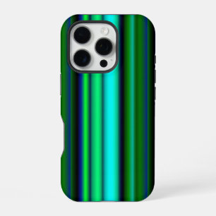 Blue Green Rainbow Stripes iPhone 16 Pro Case