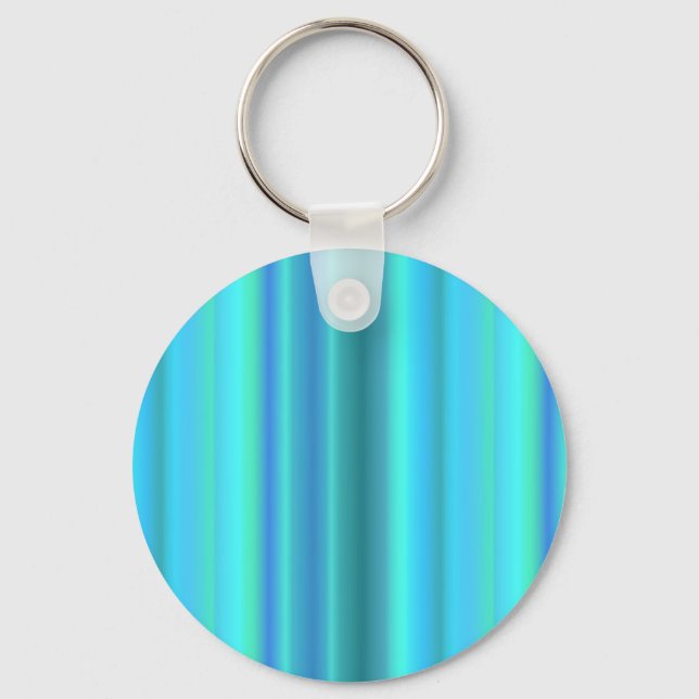 Blue Green Rainbow Stripes Key Ring (Front)