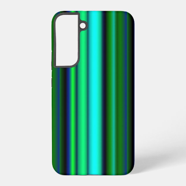 Blue Green Rainbow Stripes Samsung Galaxy S22+ Case (Back)