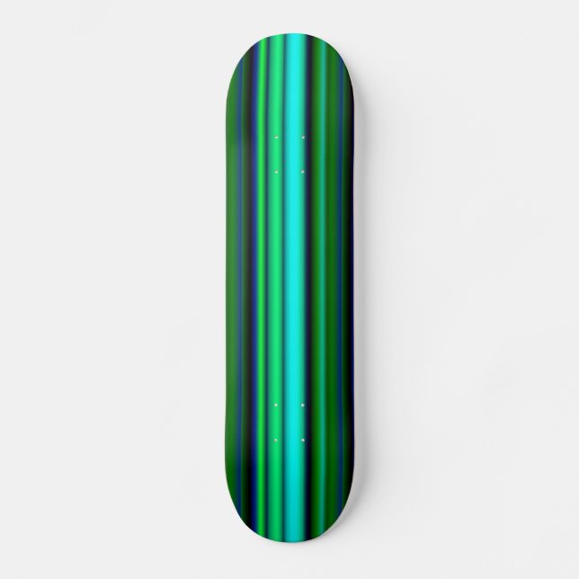 Blue Green Rainbow Stripes Skateboard (Front)