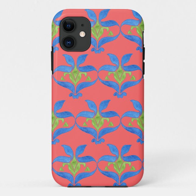 Blue, Green, Red Art Nouveau  Barely There Case-Mate iPhone Case (Back)