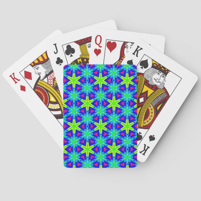 Blue Green Red Design ~  Playing Cards (Back)