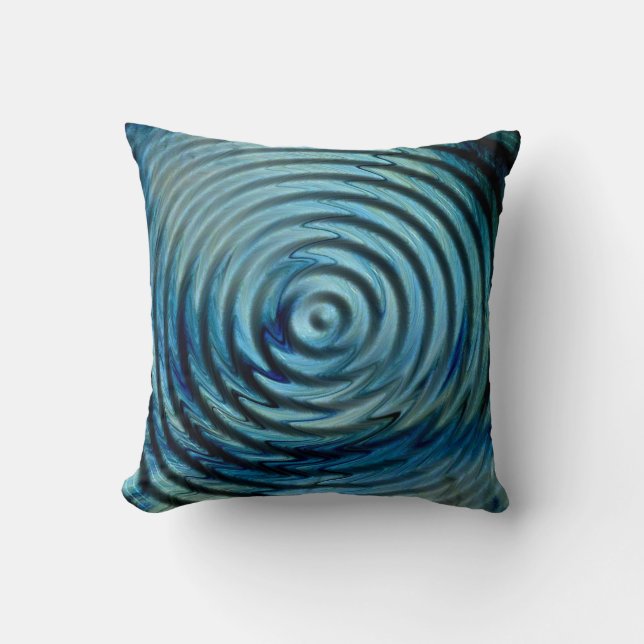 Blue green Ripple Effect Cushion (Front)