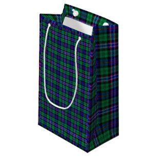 Blue, Green Scottish Tartan Christmas Plaid Small Gift Bag