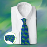 Blue Green Screwdrivers Doodle Pattern Neck Tie<br><div class="desc">A blue tie featuring the pattern of two doodle green screwdrivers and a few screws . The perfect gift for men for Father's Day ,  birthday or Holidays . 
© ArianeC Illustrations-All rights reserved</div>