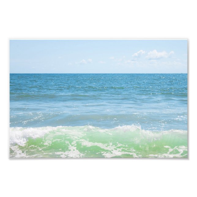 Blue Green Sea Peaceful Waves Photo Print (Front)