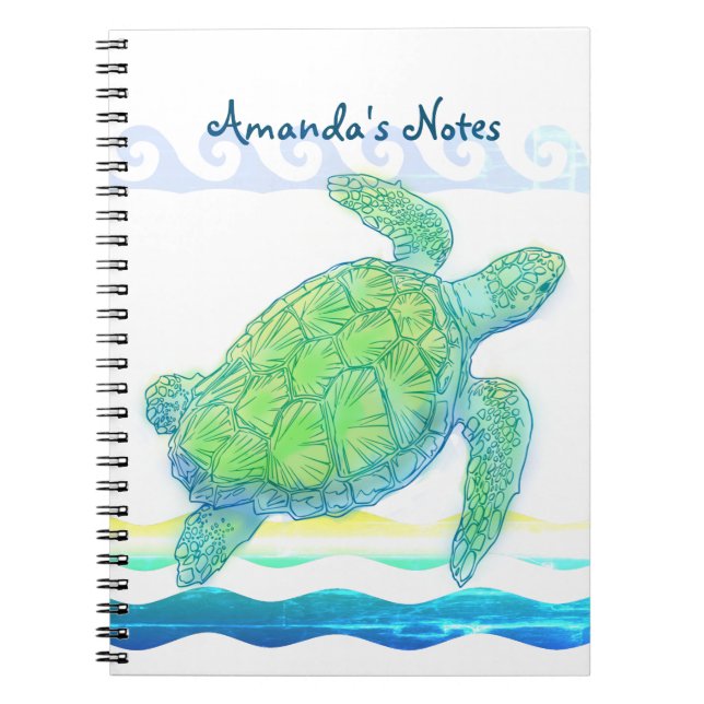 Blue & Green Sea Turtle Notebook (Front)