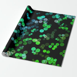 Blue Green Seagreen Abstract Bubble Pattern Wrapping Paper