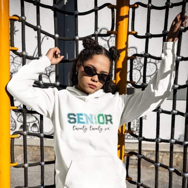 Blue Green Senior 2026 Typography Hoodie (Blue Green Senior 2026 Typography Hoodie)