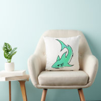 blue green shark cartoon ocean animal mint edgy 