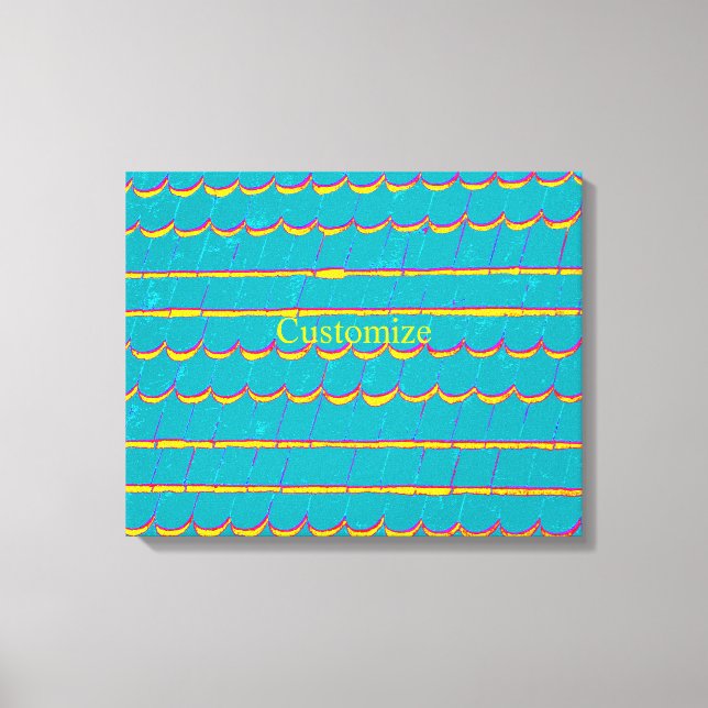 blue green shingles pattern Thunder_Cove Canvas Print (Front)