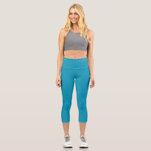 Blue-green (solid colour)  capri leggings
