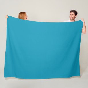 Blue-green (solid colour)  fleece blanket