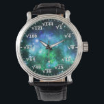 Blue Green Space Square Root Clock - Math Time Watch<br><div class="desc">square root clock, fun math wall clock, mathematics student classroom time, maths teacher class hours, number geek nerd humour, squareroot calculation school lesson, calculating calculations sums,  numbers, elementary primary secondary school, high school college university</div>