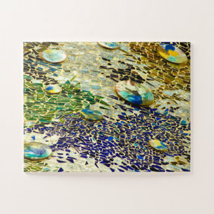 Blue Green Spanish Mosaic  Jigsaw Puzzle