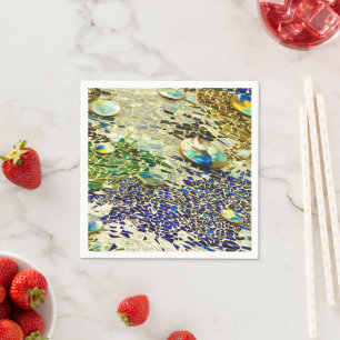Blue Green Spanish Mosaic Napkin