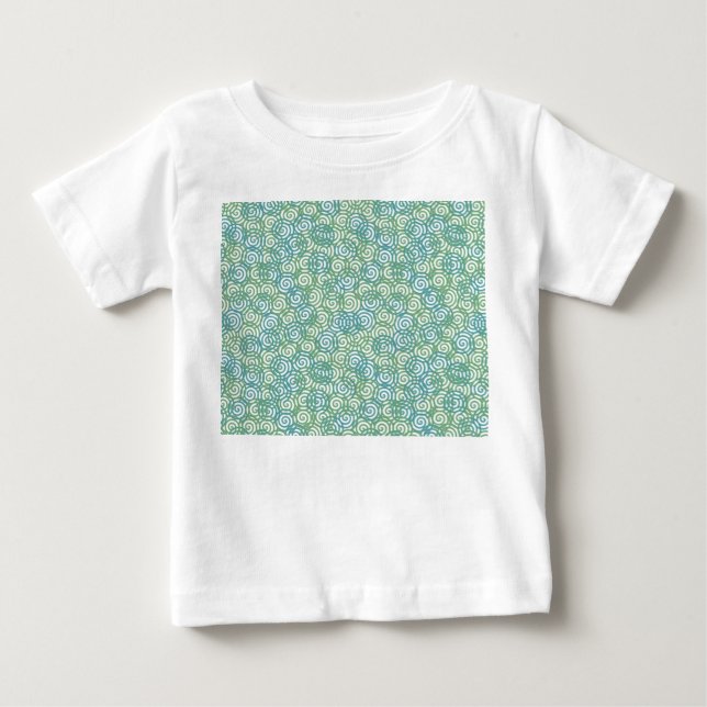 Blue Green Spirals Baby T-Shirt (Front)