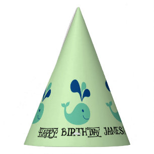 Blue Green Spouting Whale Birthday Party Hat☆★ ☆★ Hat