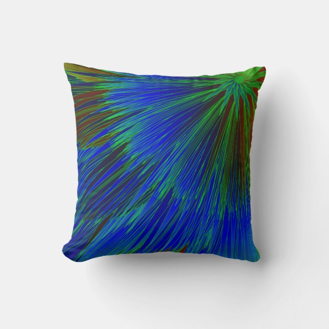 Blue Green Star Burst Cushion (Front)