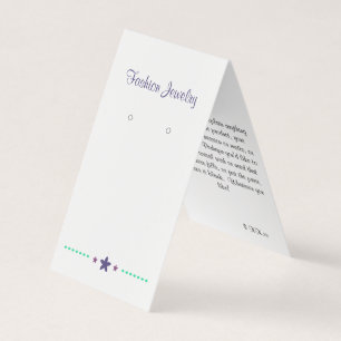 Blue Green Star Dots Tented Earring Display Cards