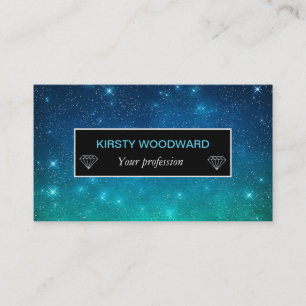 Blue & Green Stars Gradient Twilight Business Card