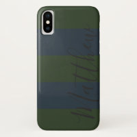 Blue Green Stripe Personalized Name