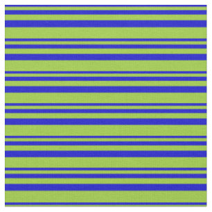 Blue & Green Striped/Lined Pattern Fabric