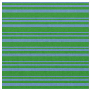 Blue & Green Striped Pattern Fabric