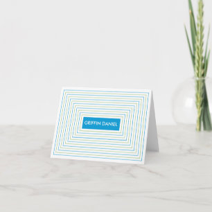 Blue Green Stripes Notecard