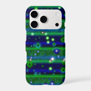 Blue Green Stripes with Stars and Raindrops