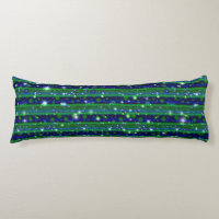 Blue Green Stripes with Stars and Raindrops