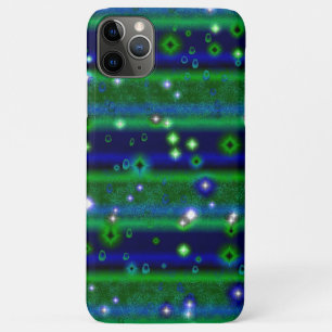 Blue Green Stripes with Stars and Raindrops Case-Mate iPhone Case